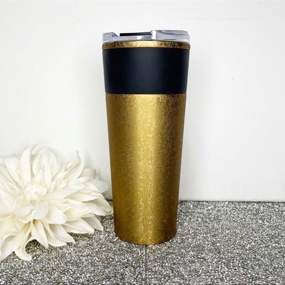Starbucks Gold Flake Stainless Steel Cold Cup Nwt - Picture 1 of 4